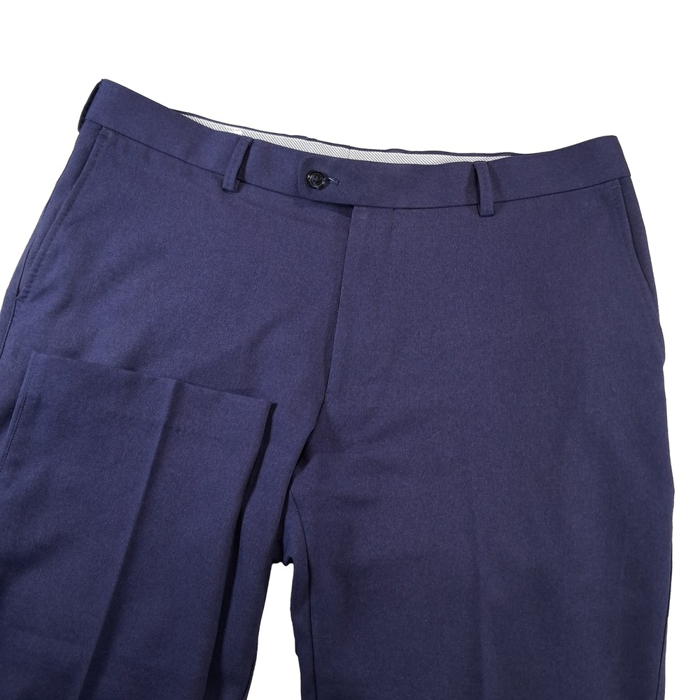 Peter Millar Crown Sport Pants Mens 36/30 Navy Blue Flat Front Performance Golf